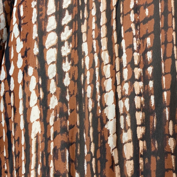 Sandra Darren Brown Black Neutral Print Dress stylish comfortable flattering - Picture 6 of 14